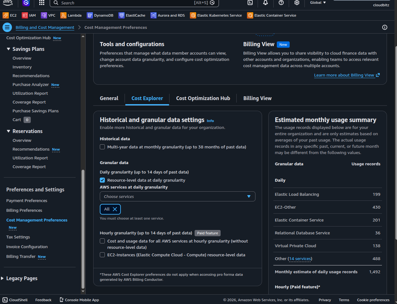 AWS Cost Explorer — Resource-level data at daily granularity